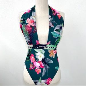 La Blanca floral low cut monokini